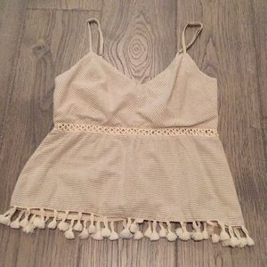 Babydoll top with adjustable spaghetti straps